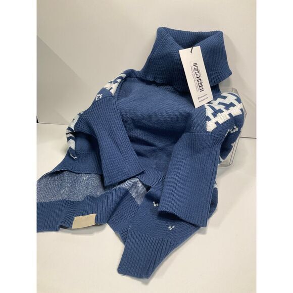 Max Bone Winter Nordic Knit Jumper Blue White Fair Isle Pattern Dog Sweater‎ L - Picture 3 of 7
